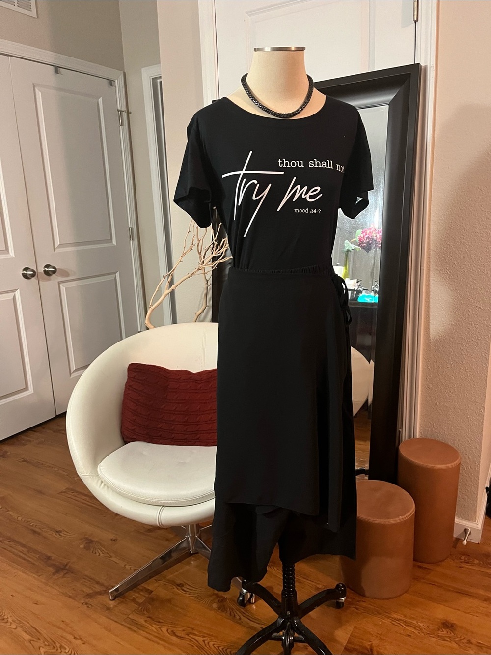 Black Draped Capris